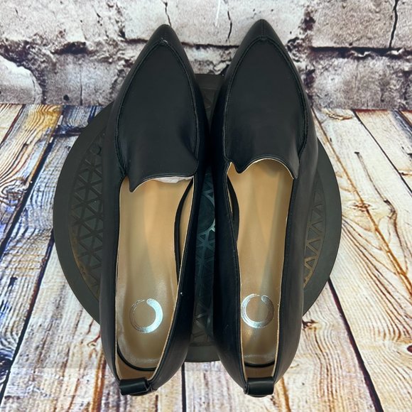 Journee Collection Women's Solid Black Slip On Pointed Toe Ball Heels Size 10 - Picture 4 of 9